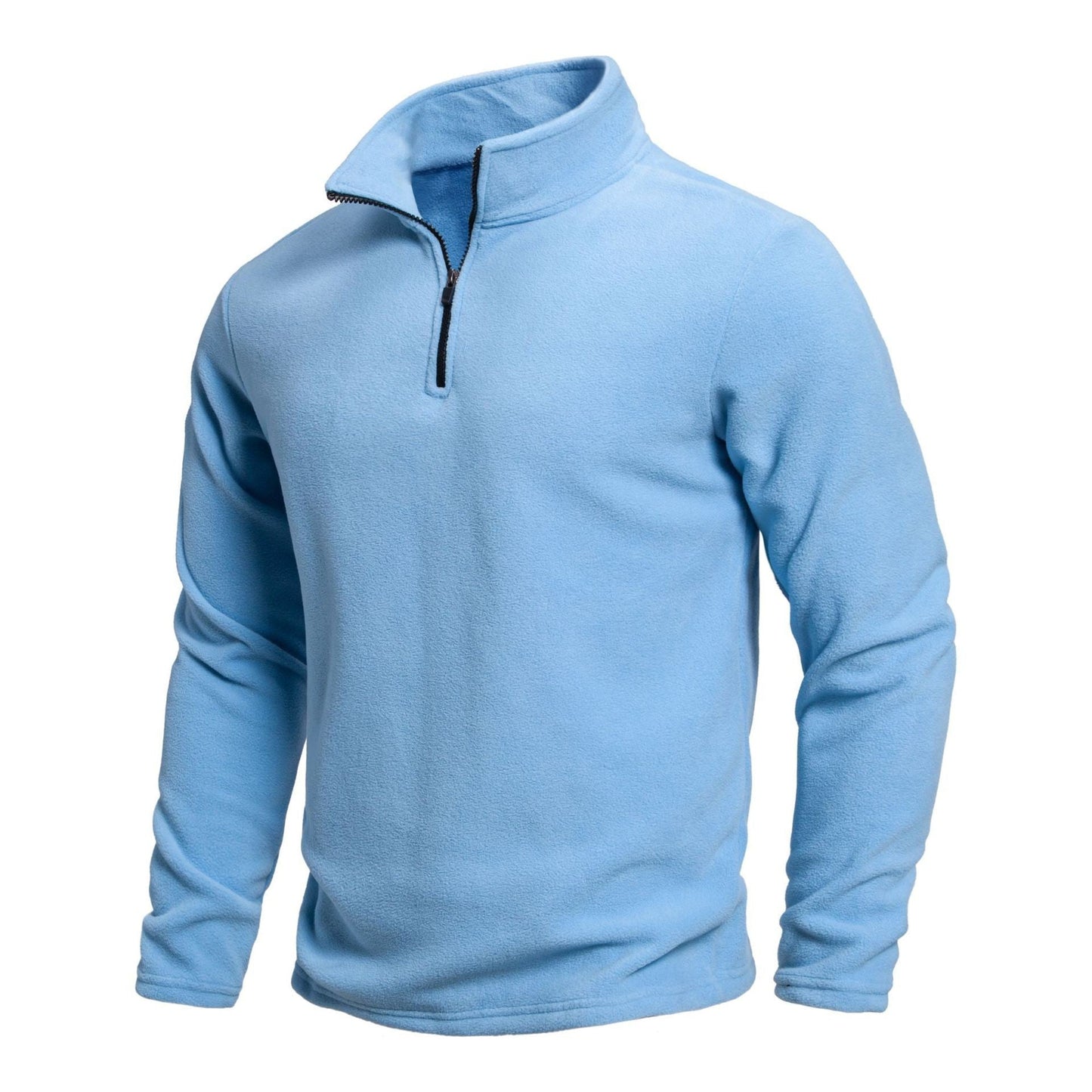Men's Stand Collar Half-zip Long Sleeve Pullover Sweatshirt olgosential