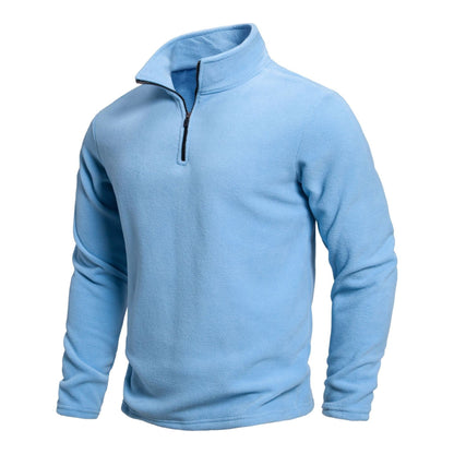 Men's Stand Collar Half-zip Long Sleeve Pullover Sweatshirt olgosential