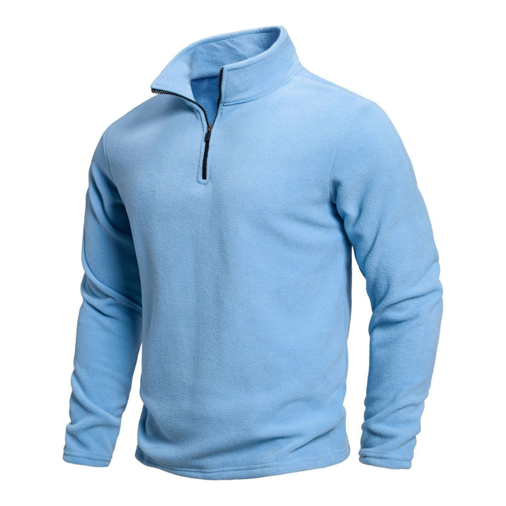 Men's Stand Collar Half-zip Long Sleeve Pullover Sweatshirt olgosential