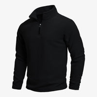 Men's Stand Collar Half-zip Long Sleeve Pullover Sweatshirt olgosential