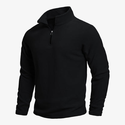 Men's Stand Collar Half-zip Long Sleeve Pullover Sweatshirt olgosential
