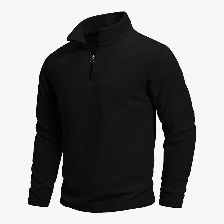 Men's Stand Collar Half-zip Long Sleeve Pullover Sweatshirt olgosential