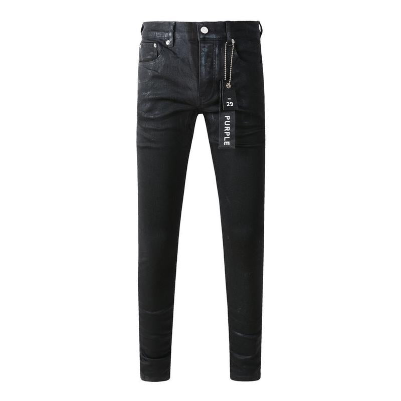 Foreign Trade Trend New Purple Black Slim Fit Button Jeans Olgosential