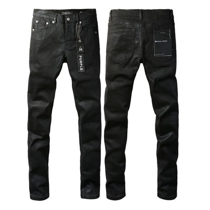 Foreign Trade Trend New Purple Black Slim Fit Button Jeans Olgosential