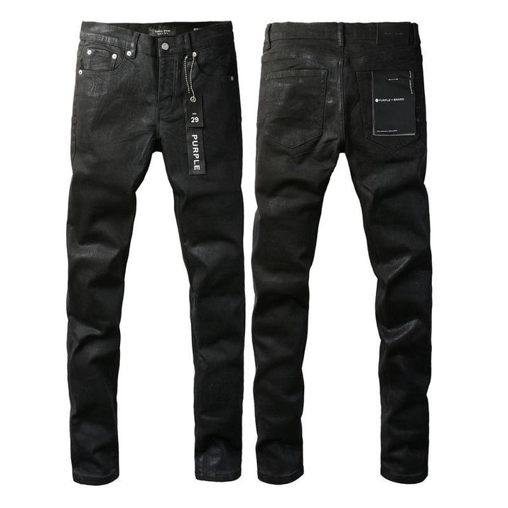 Foreign Trade Trend New Purple Black Slim Fit Button Jeans Olgosential