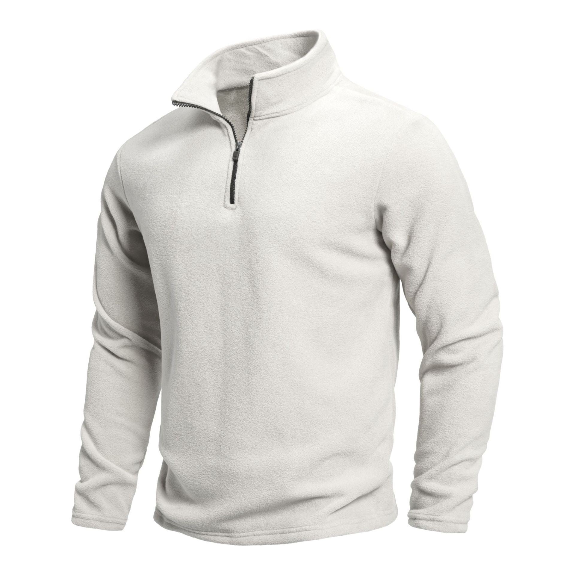 Men's Stand Collar Half-zip Long Sleeve Pullover Sweatshirt