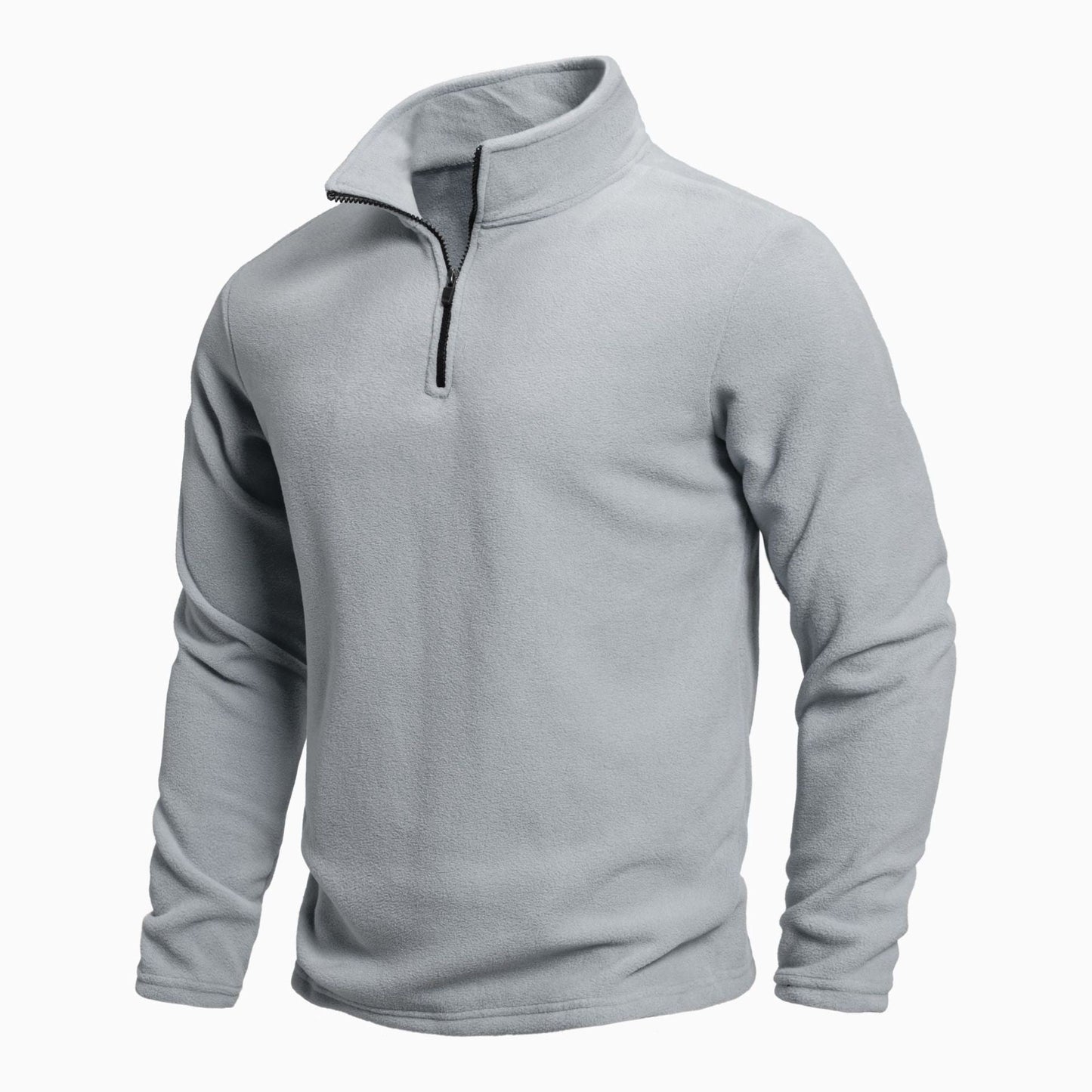 Men's Stand Collar Half-zip Long Sleeve Pullover Sweatshirt olgosential