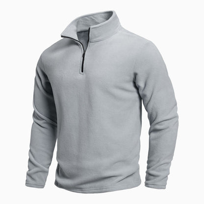 Men's Stand Collar Half-zip Long Sleeve Pullover Sweatshirt olgosential