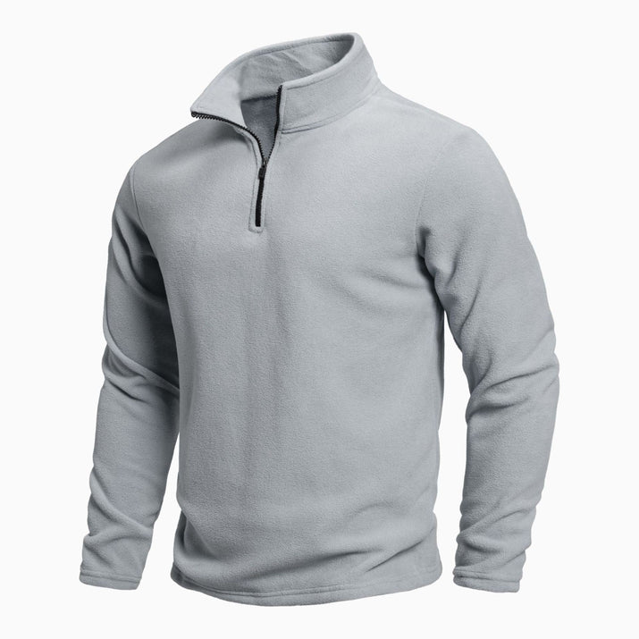 Men's Stand Collar Half-zip Long Sleeve Pullover Sweatshirt olgosential