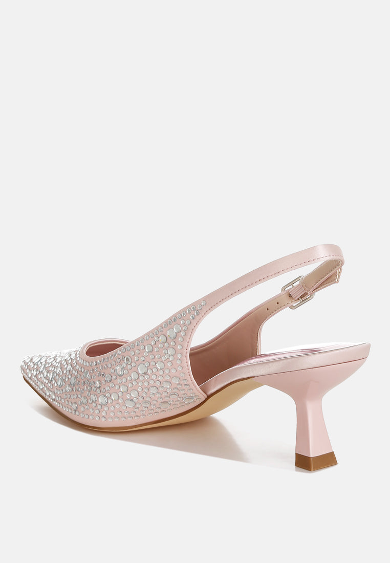Vernaos Pointed Toe Rhinestone Slingbacks London Rag