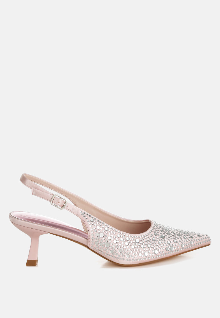 Vernaos Pointed Toe Rhinestone Slingbacks London Rag