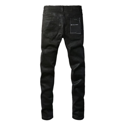 Foreign Trade Trend New Purple Black Slim Fit Button Jeans Olgosential