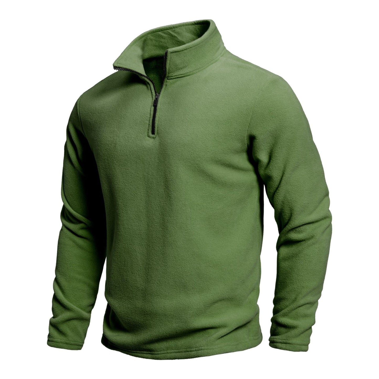 Men's Stand Collar Half-zip Long Sleeve Pullover Sweatshirt olgosential