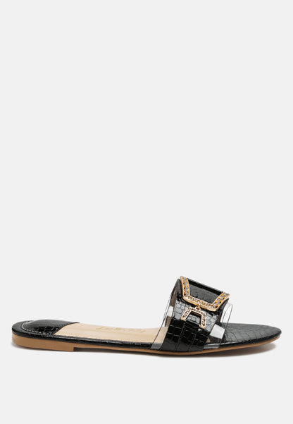 Brillo Jewel Croc Flats London Rag