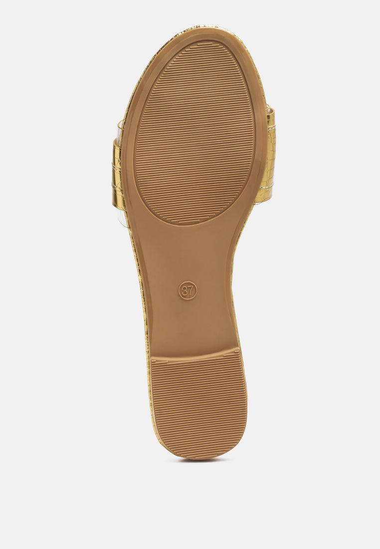 Brillo Jewel Croc Flats London Rag