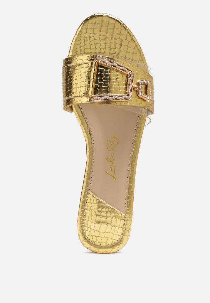 Brillo Jewel Croc Flats London Rag