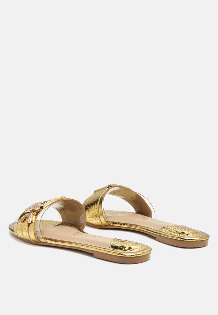 Brillo Jewel Croc Flats London Rag