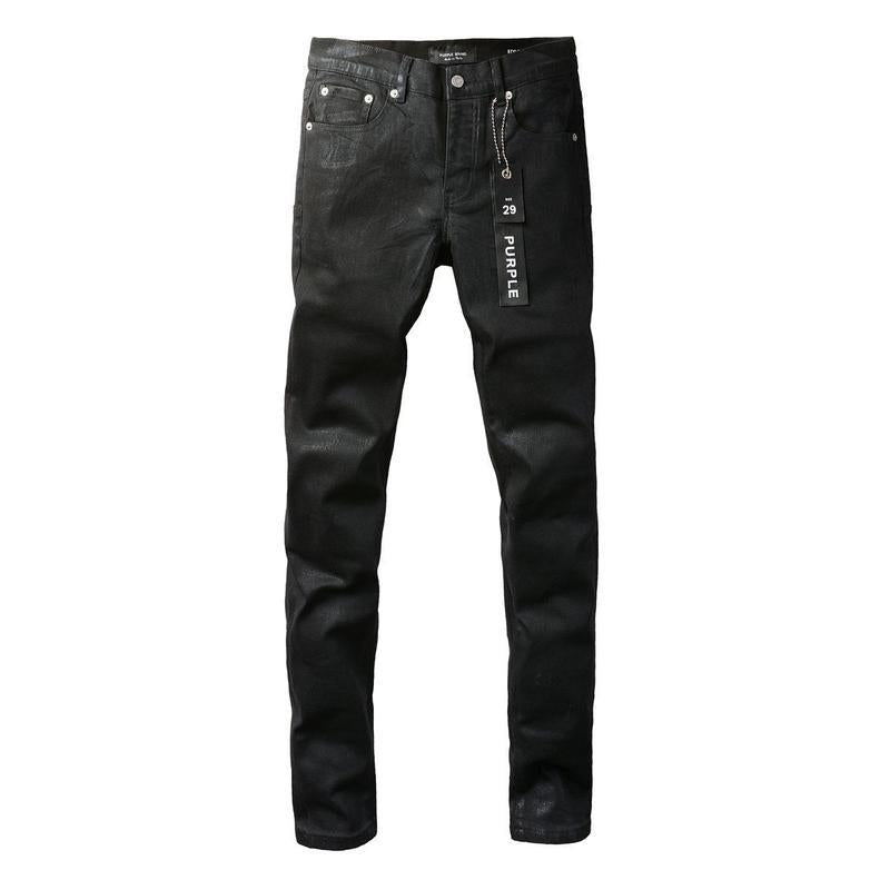 Foreign Trade Trend New Purple Black Slim Fit Button Jeans Olgosential