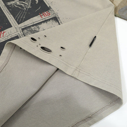 Retro Camouflage Faux Two-piece Long Sleeve T-shirt Top Olgosential