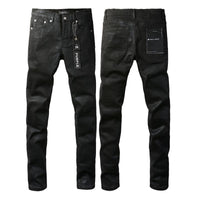 Foreign Trade Trend New Purple Black Slim Fit Button Jeans Olgosential