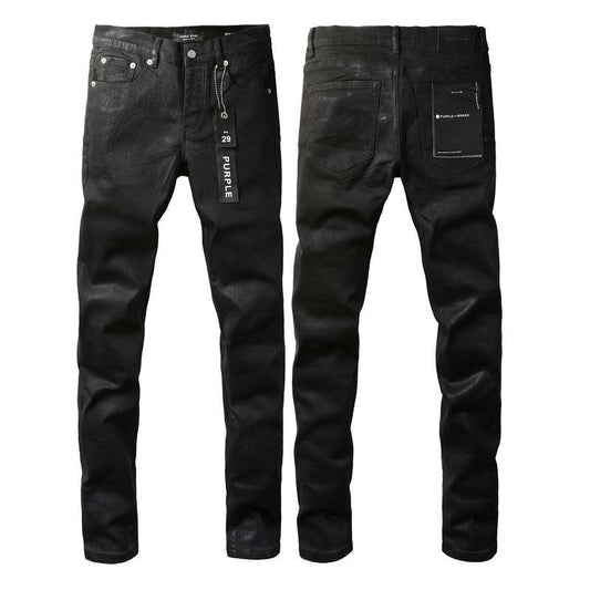 Foreign Trade Trend New Purple Black Slim Fit Button Jeans Olgosential