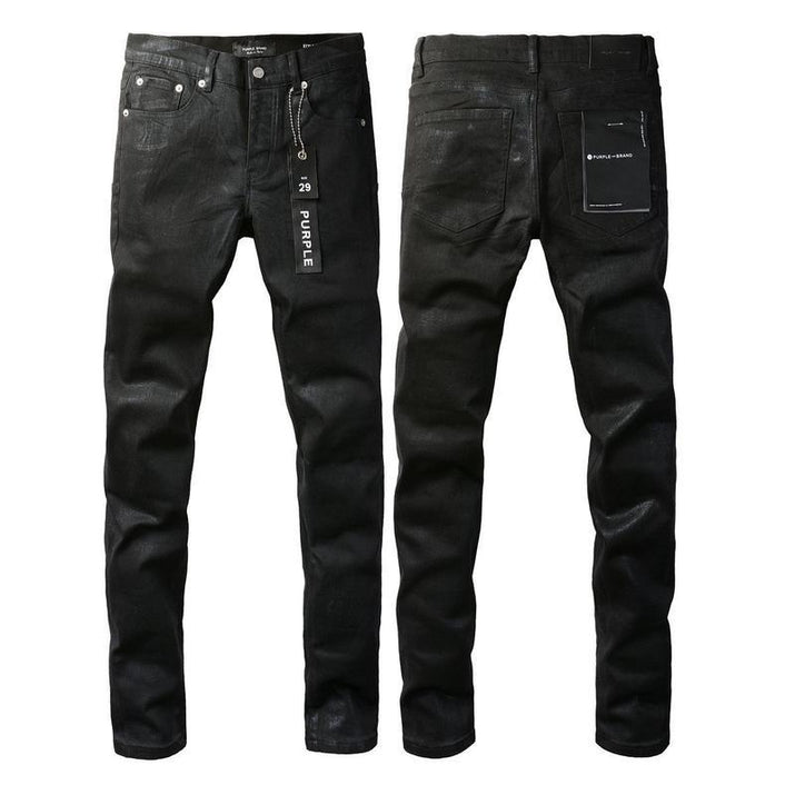 Foreign Trade Trend New Purple Black Slim Fit Button Jeans Olgosential