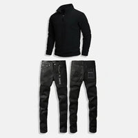 New Trend Kit: Purple Black Jeans & Stand Collar Sweatshirt Fast Bundle